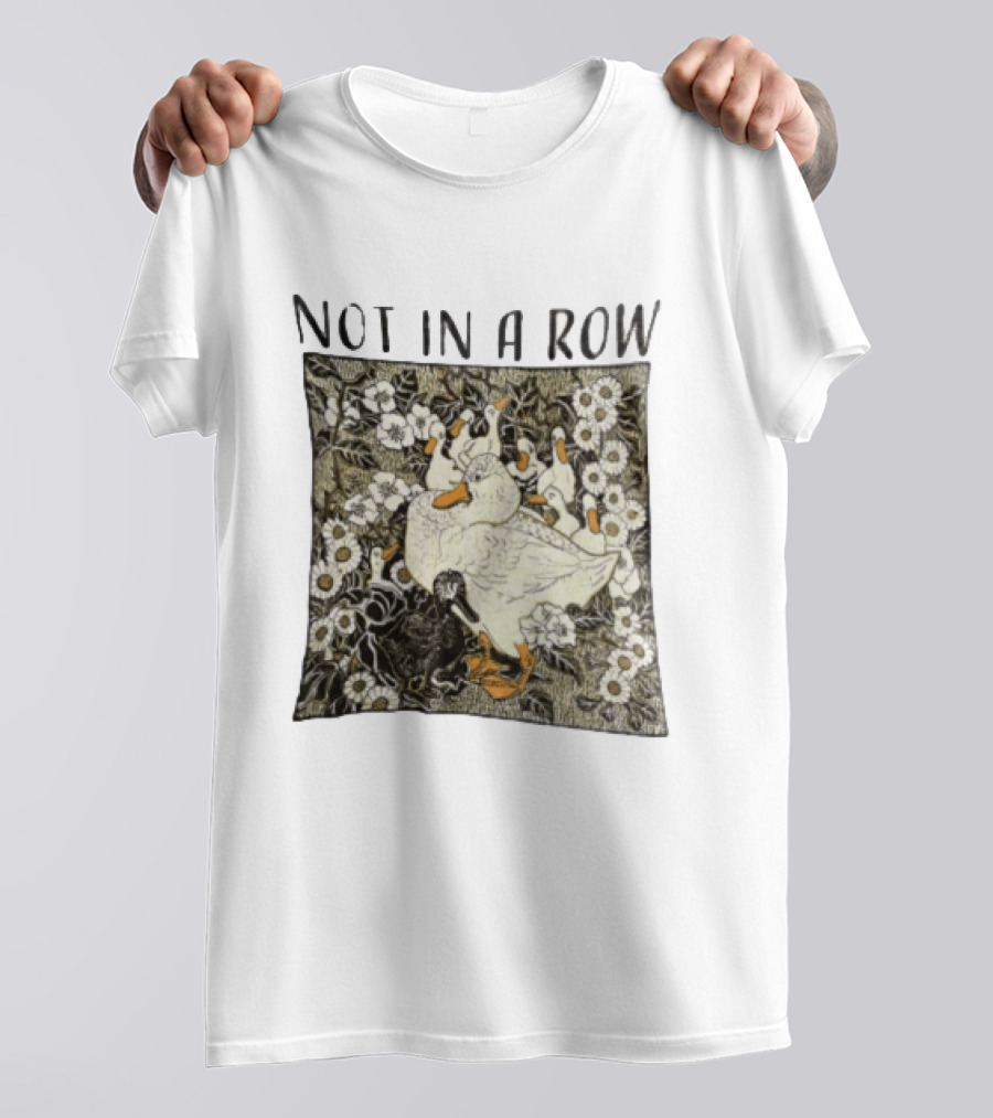 Not In A Row Ducks Floral Pattern Botanical T-Shirt
