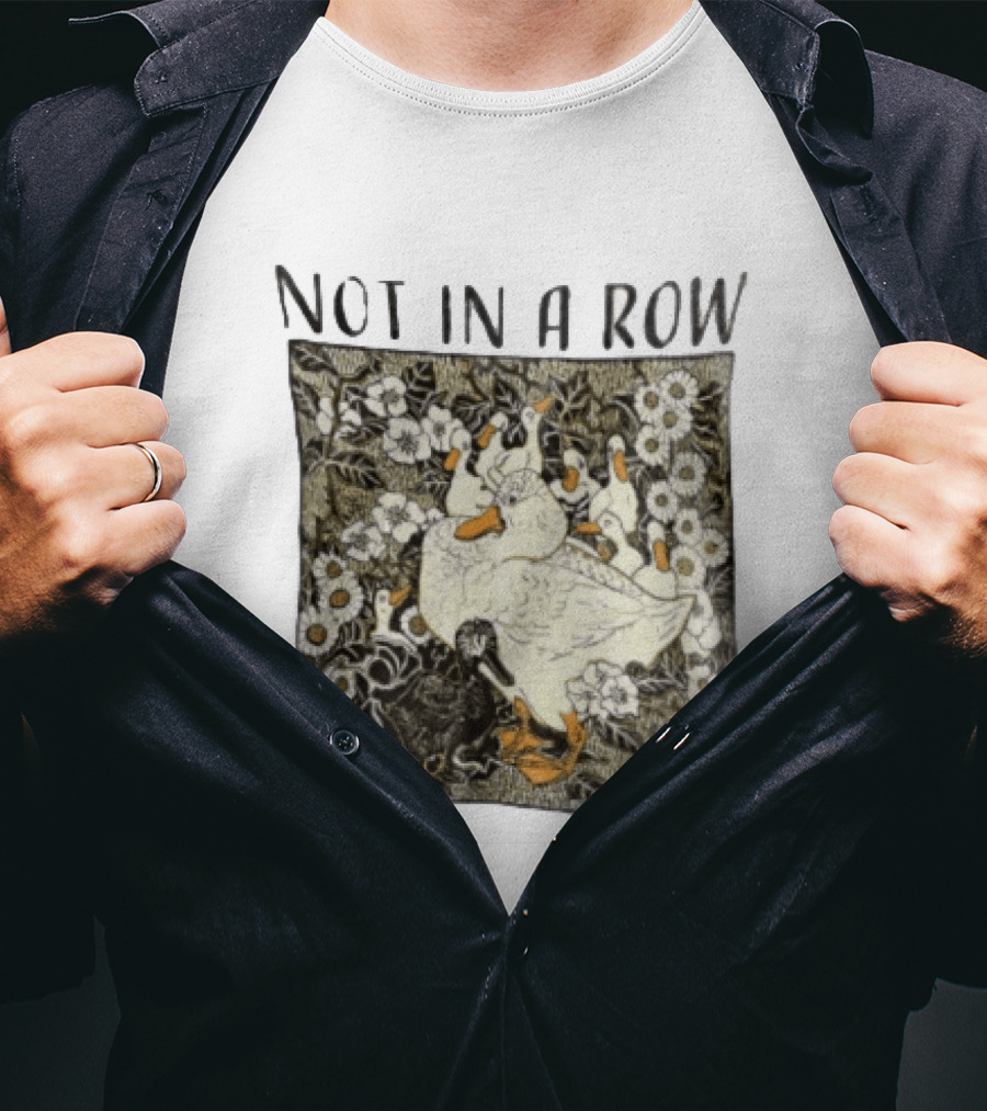 Not In A Row Ducks Floral Pattern Botanical T-Shirt