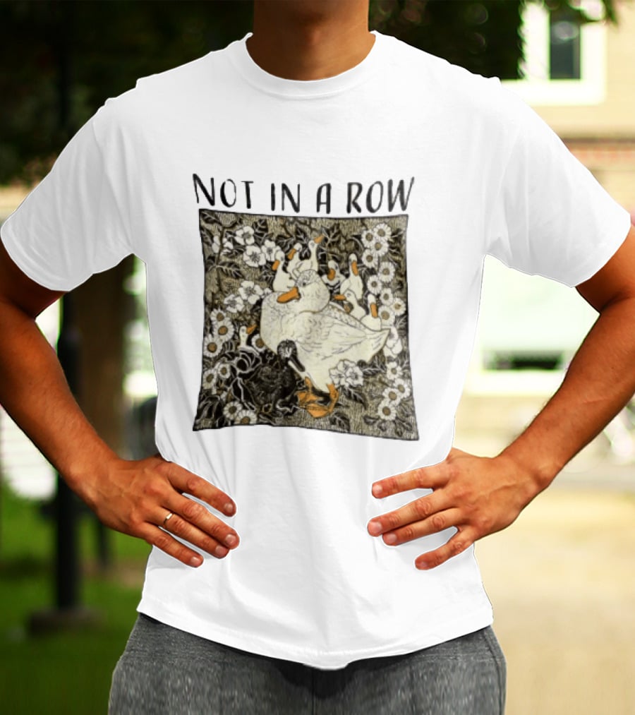 Not In A Row Ducks Floral Pattern Botanical T-Shirt