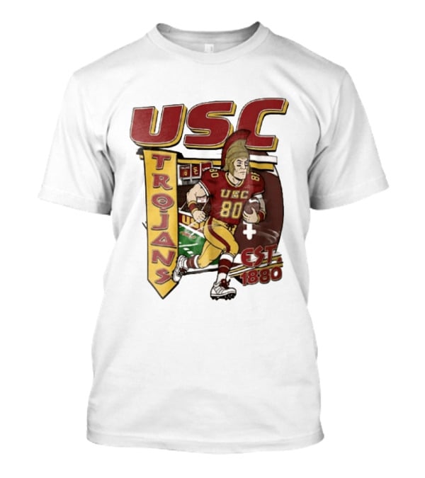 USC Trojans Football Player Cartoon Scoreboard Est 1880 T-Shirt