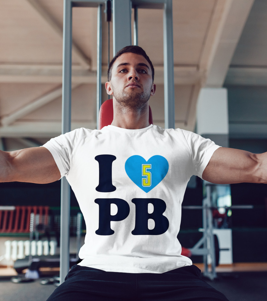 I Love PB Heart 5 Blue And Yellow T-Shirt