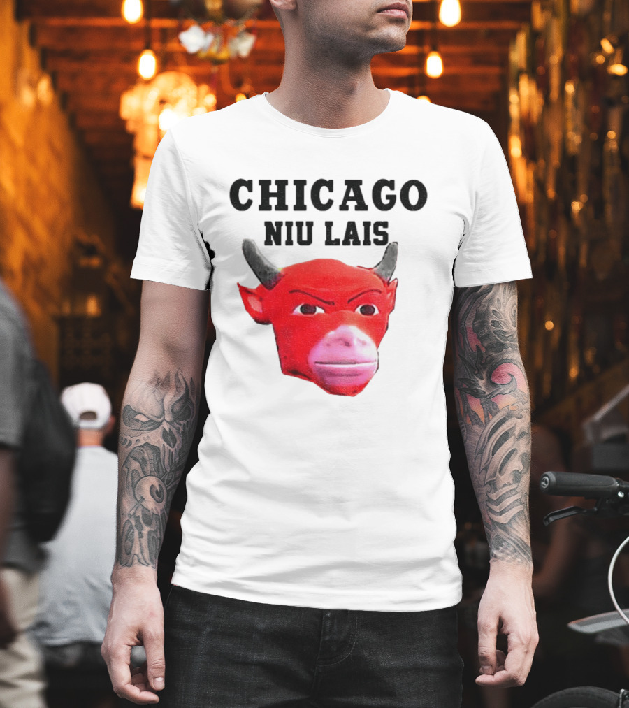 Chicago Bulls Niu Lais Red Bull Head T-Shirt