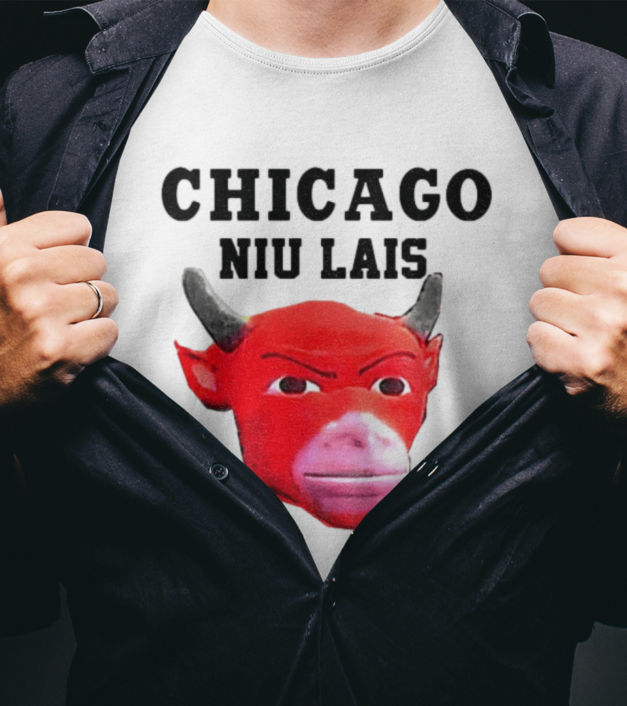 Chicago Bulls Niu Lais Red Bull Head T-Shirt