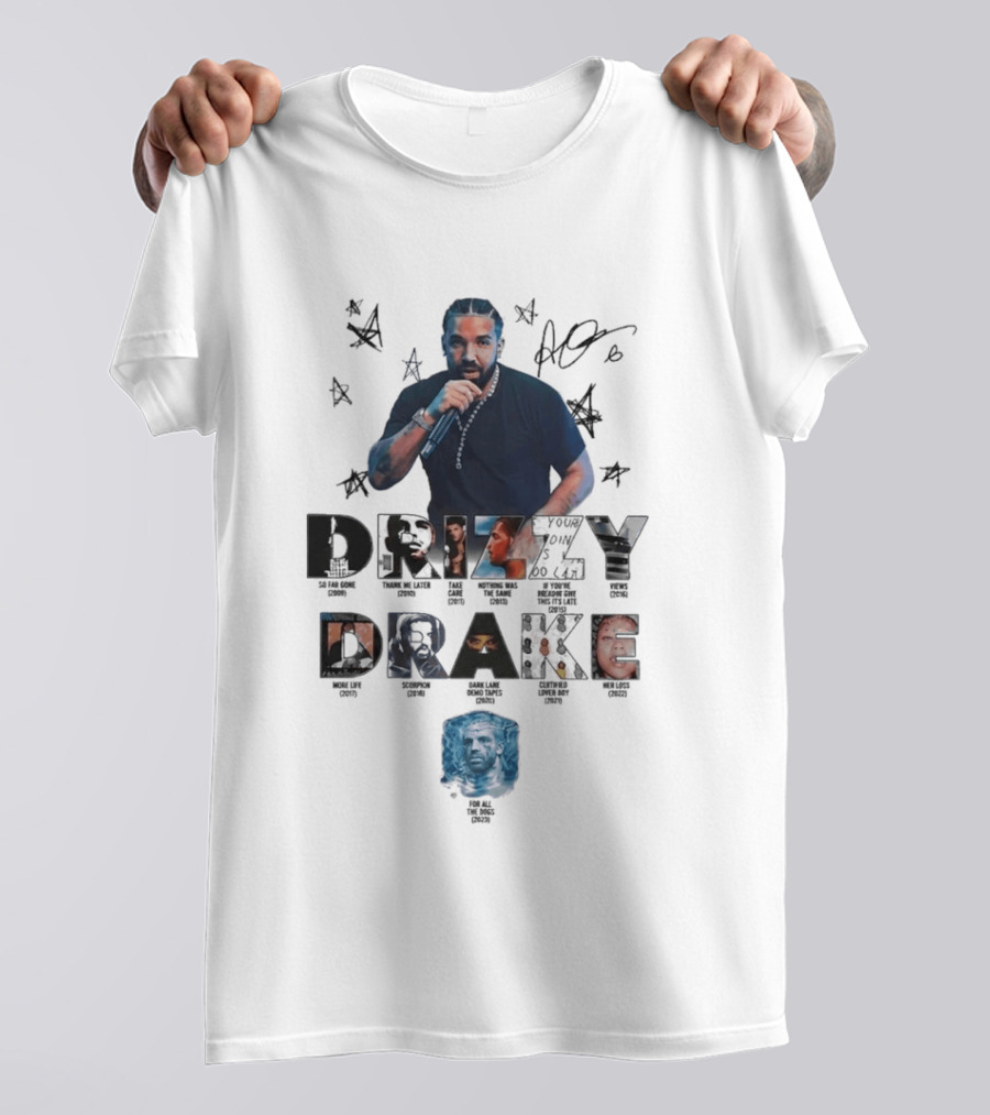 Drake Drizzy Album Titles Collage Hip Hop Artist Montage T-Shirt