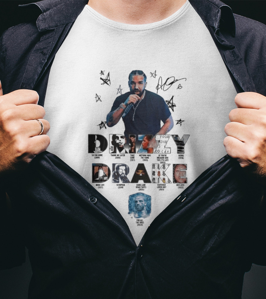Drake Drizzy Album Titles Collage Hip Hop Artist Montage T-Shirt