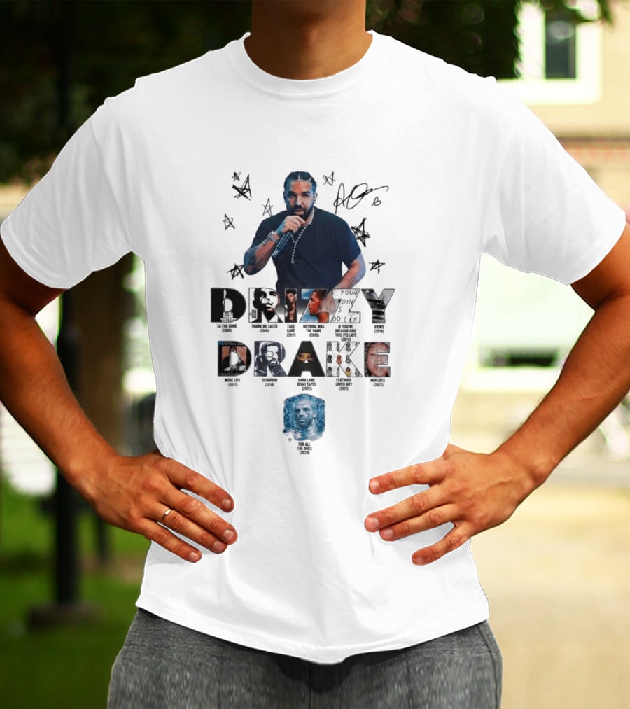Drake Drizzy Album Titles Collage Hip Hop Artist Montage T-Shirt