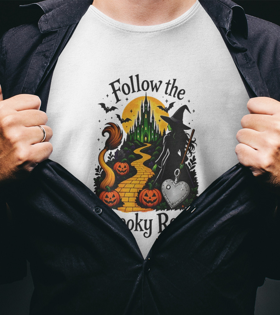 Follow The Spooky Road Wizard Of Oz Halloween Witch 2026 T-Shirt