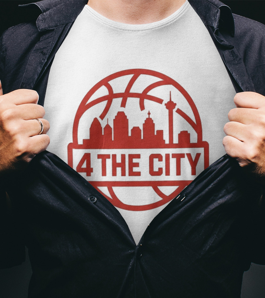 Kingston Flemings Basketball City Skyline 4 The City T-Shirt