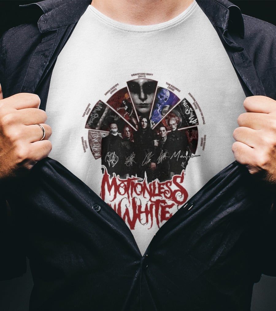 Motionless In White Band Album Art Collage Wheel T-Shirt