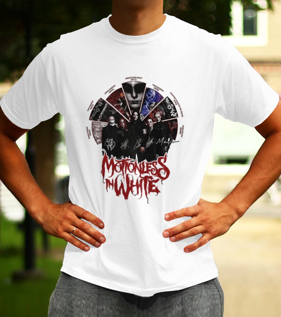 Motionless In White Band Album Art Collage Wheel T-Shirt