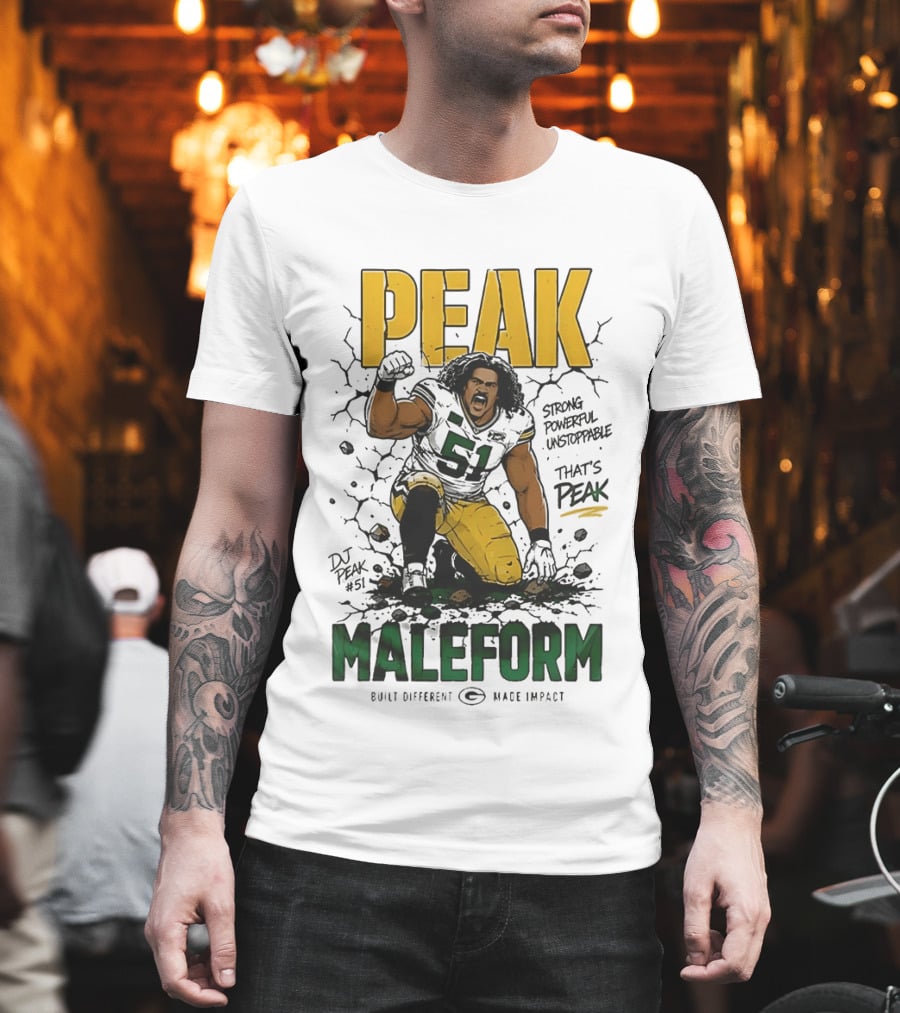 Peak Maleform Green Bay Packers #61 Strong Powerful Unstoppable T-Shirt