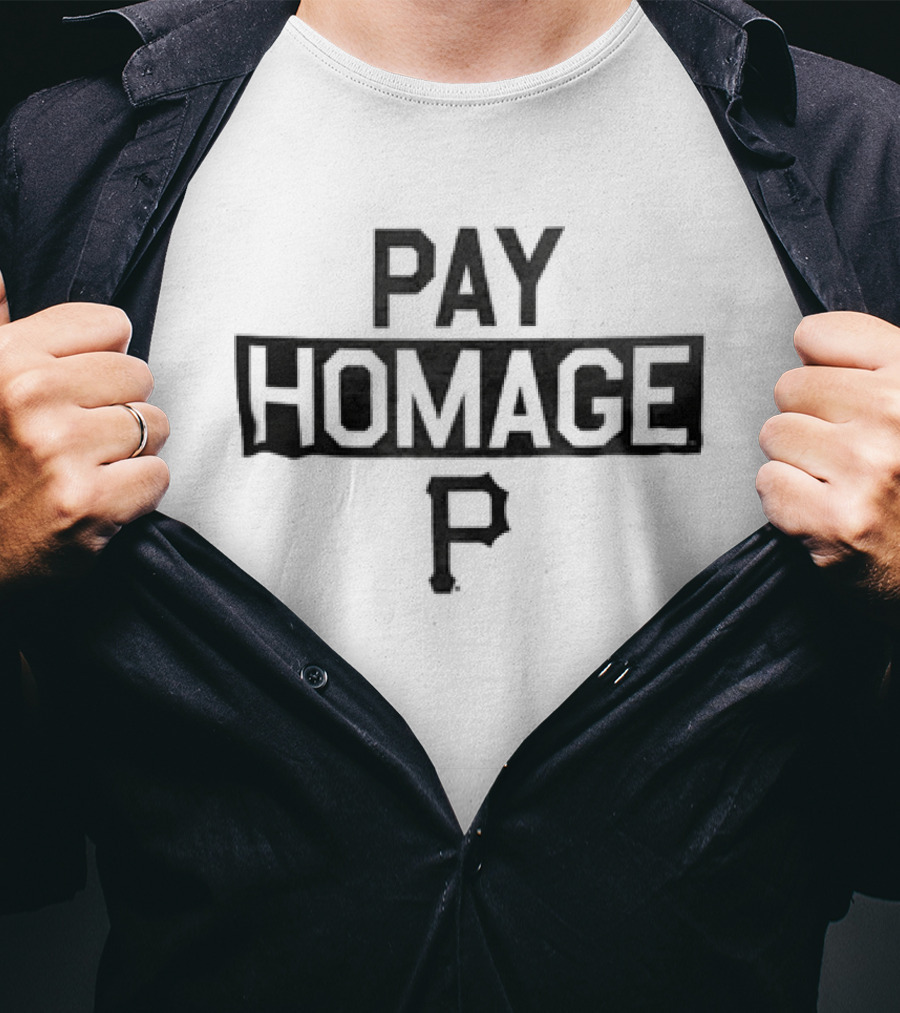 Pay Homage Pittsburgh Pirates Block Lettering Black T-Shirt
