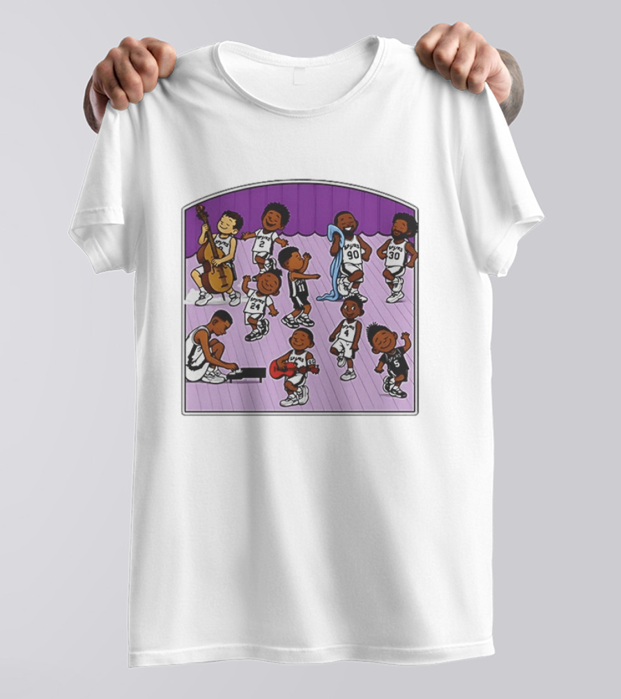 San Antonio Spurs Cartoon Players Music Band Comedy T-Shirt
