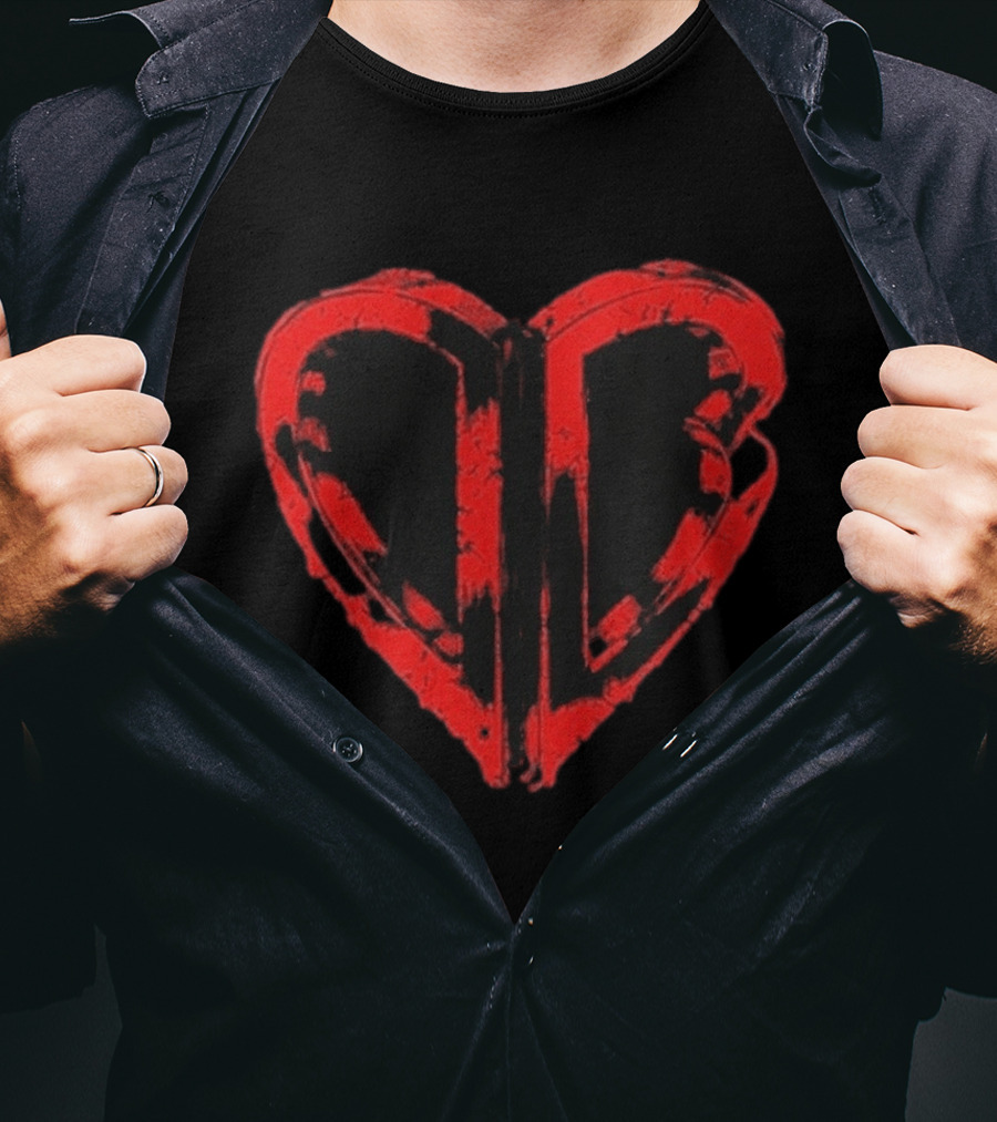 50cent Inferno Red DB Villain Distorted Heart T-Shirt