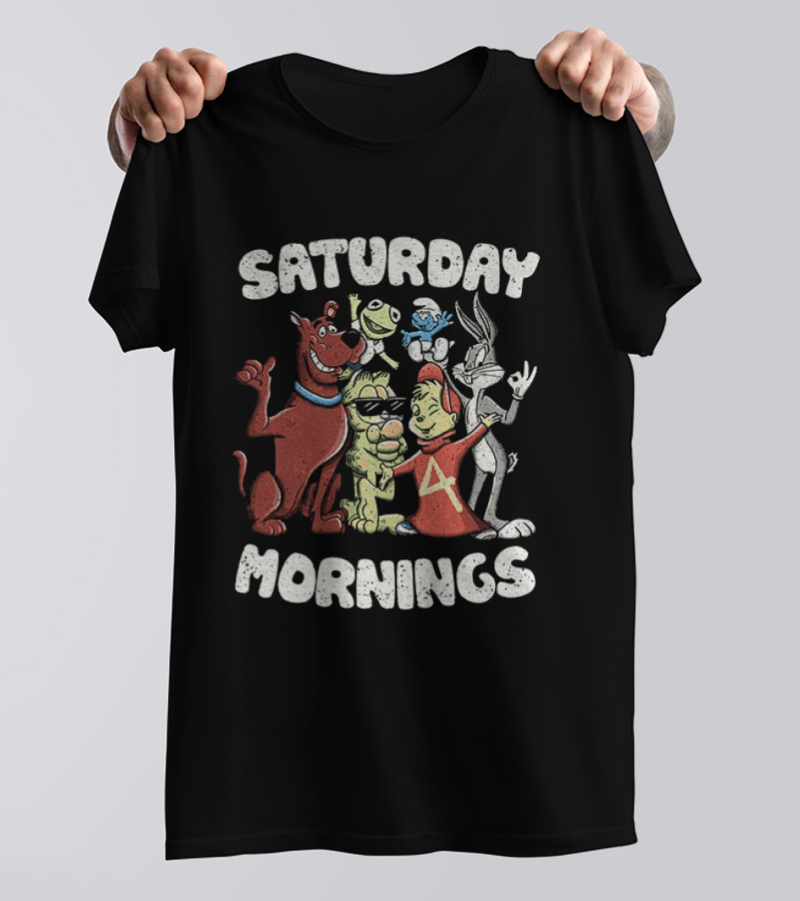 Saturday Mornings With Classic Cartoon Characters T-Shirt