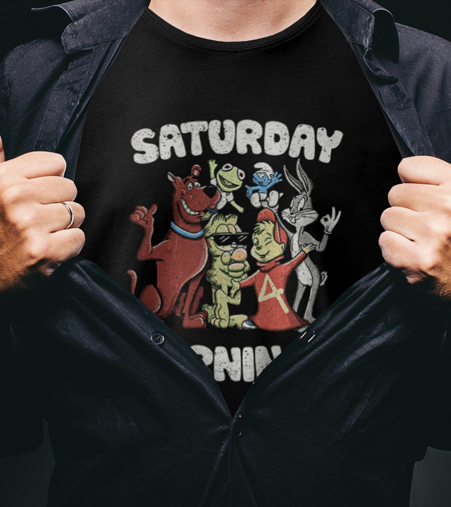 Saturday Mornings With Classic Cartoon Characters T-Shirt