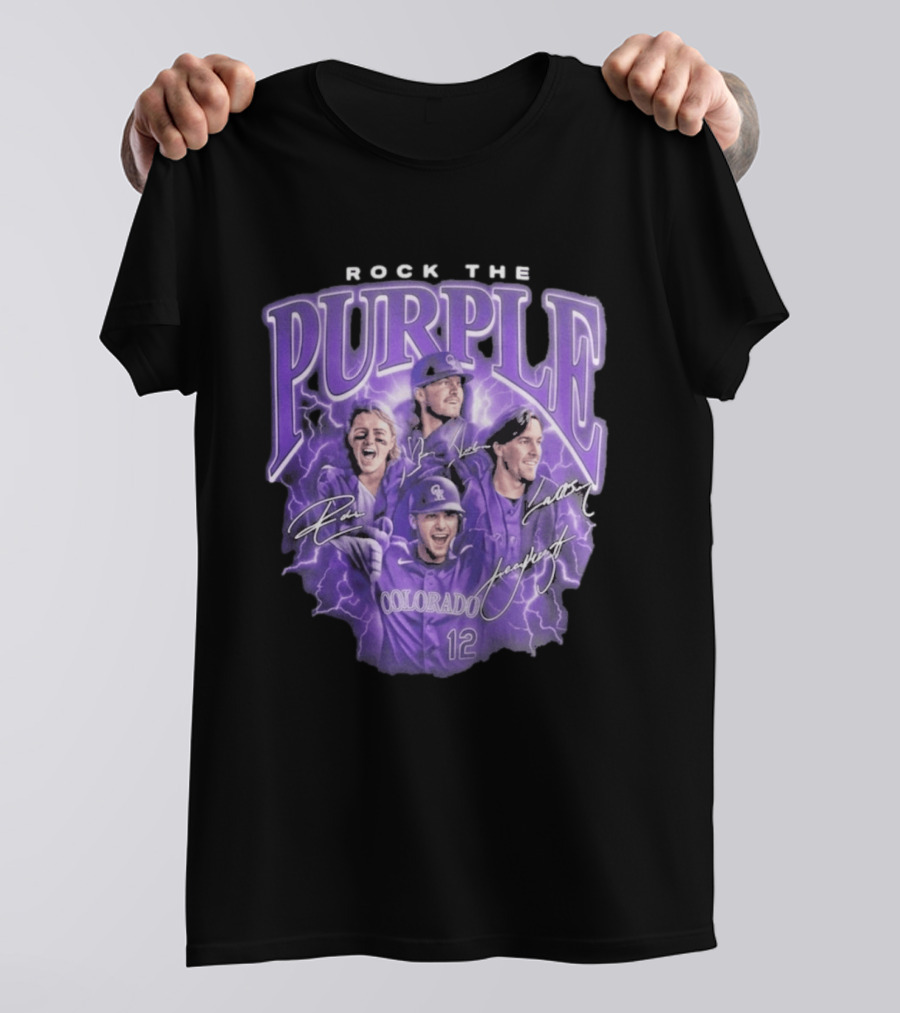Colorado Rockies Rock The Purple 2026 Team Signatures T-Shirt