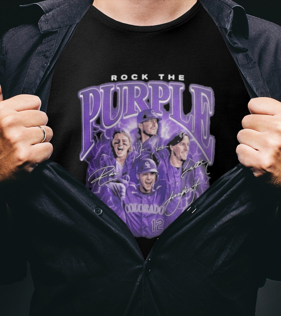 Colorado Rockies Rock The Purple 2026 Team Signatures T-Shirt