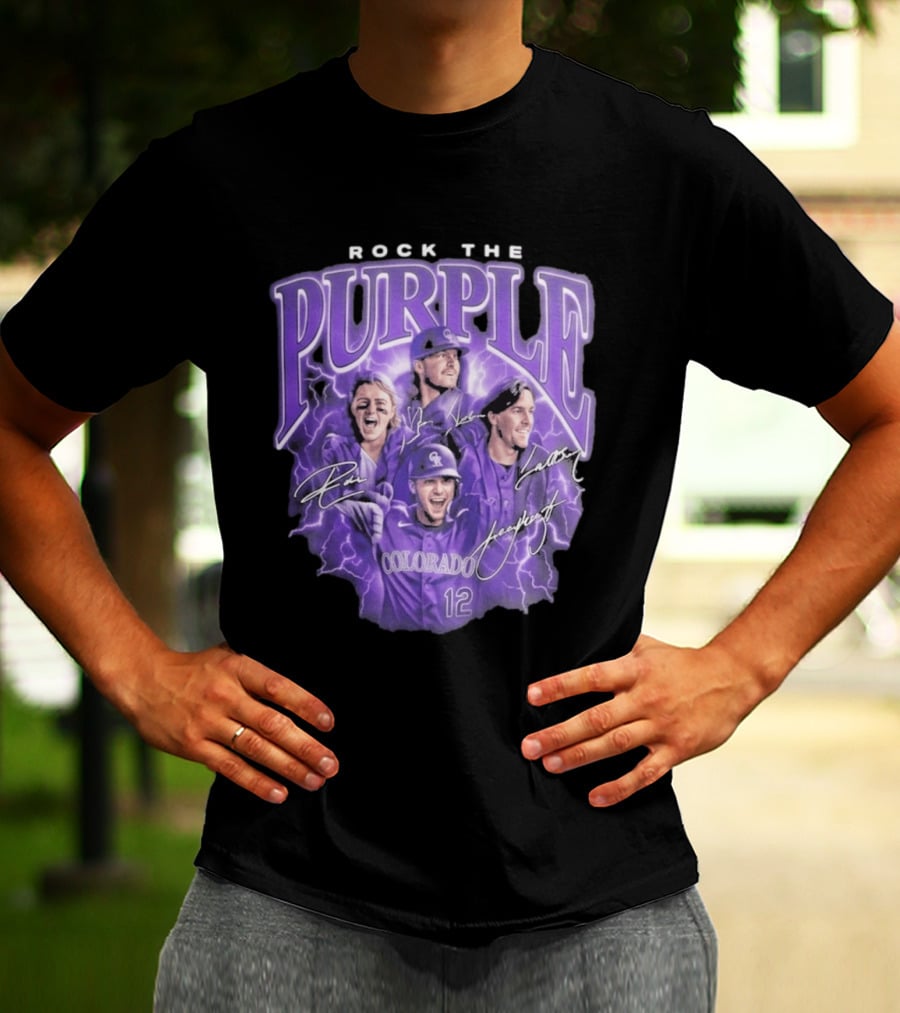 Colorado Rockies Rock The Purple 2026 Team Signatures T-Shirt