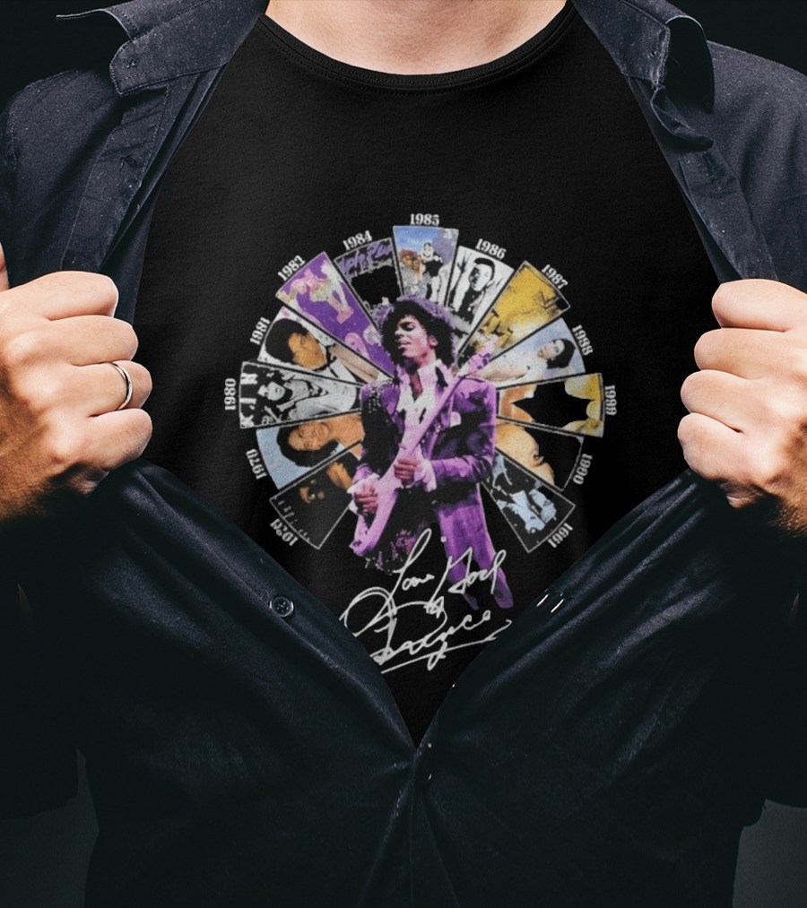 Prince Albums Wheel 1999 Love God Music Legend T-Shirt