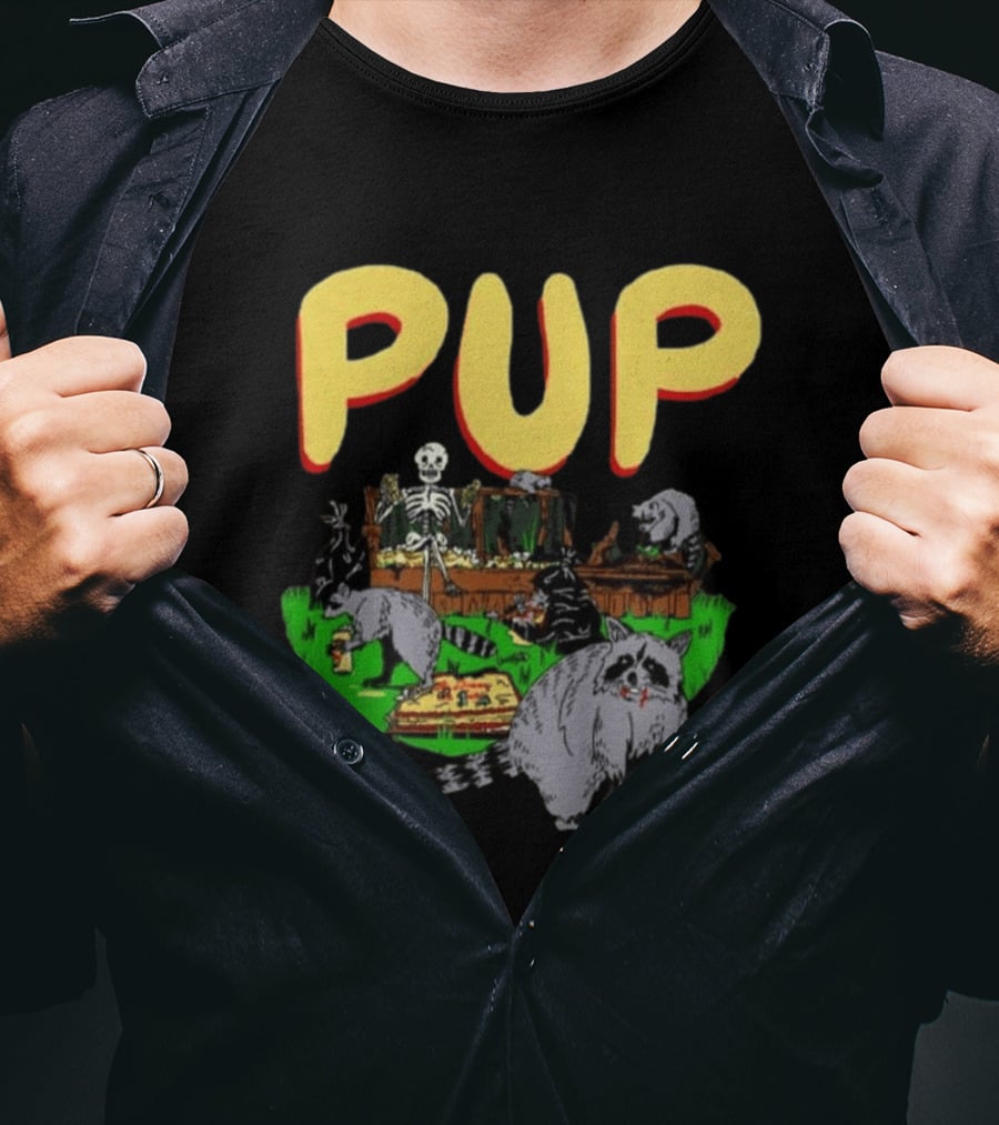 Pup The Band Racoon 2026 Tour Toronto ON Canada Pop Up Festive Skeleton Party T-Shirt