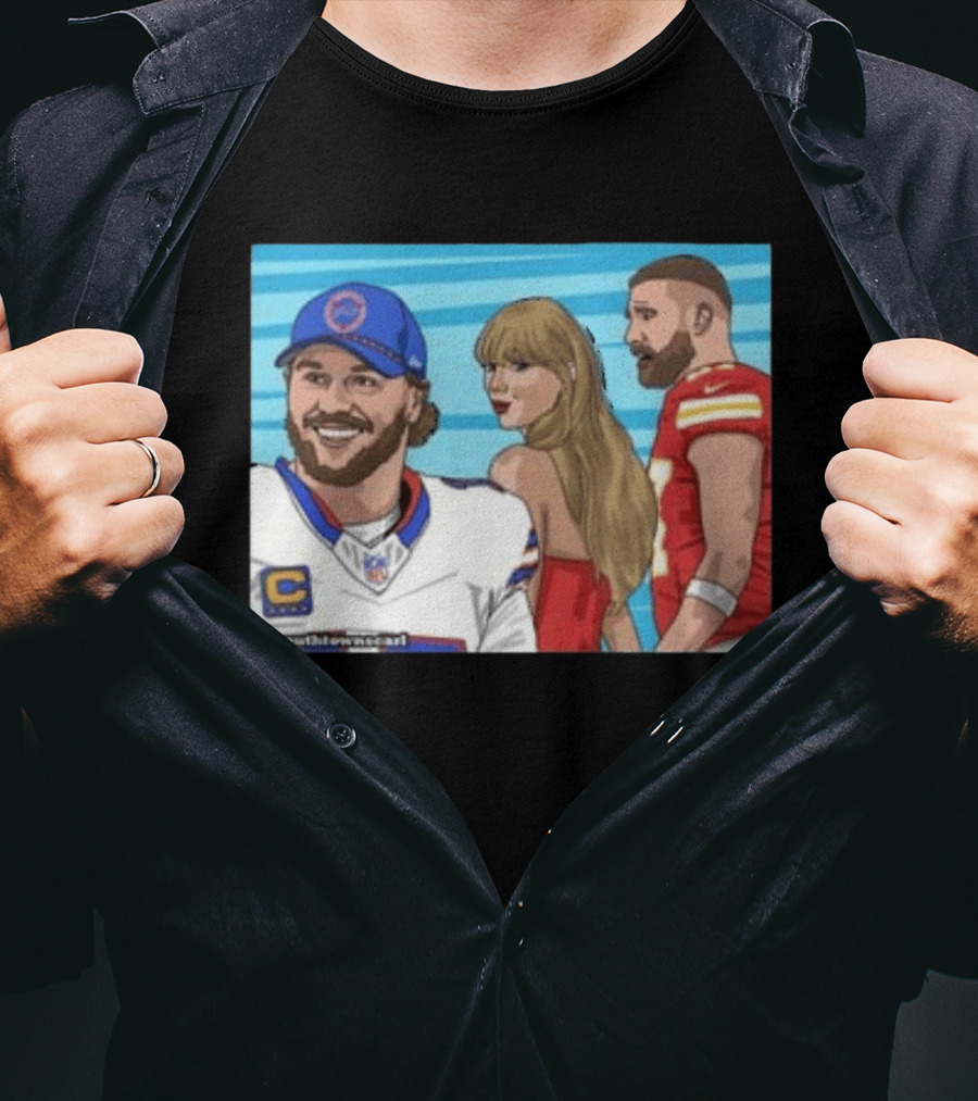 Josh Allen And Taylor With Kelce Stu McCallister सेटअप T-Shirt