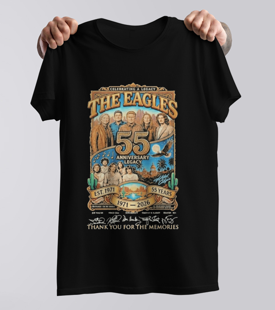 Celebrating A Legacy The Eagles 55 Anniversary 1971 2026 Thank You For The Memories T-Shirt