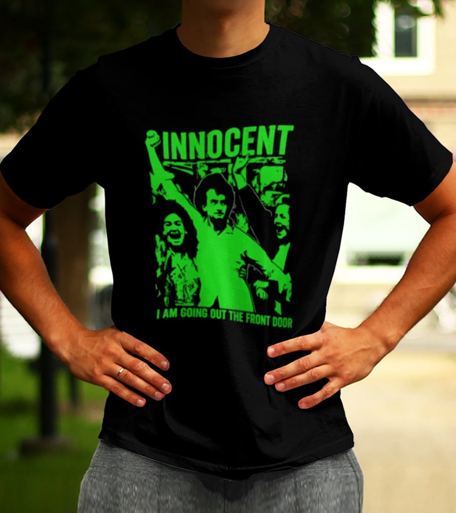Innocent I Am Going Out The Front Door Retro Style People In Motion T-Shirt