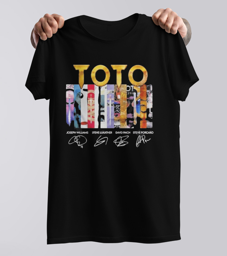 TOTO Band Discography Joseph Williams Steve Lukather David Paich Steve Porcaro Signatures Rock T-Shirt