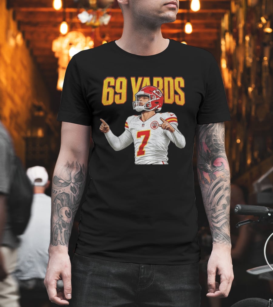 69 Yards Harrison Butker Kansas City Football Player T-Shirt