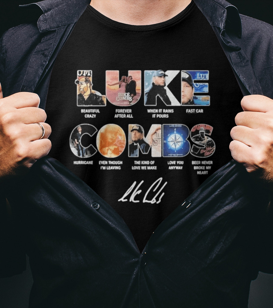 Luke Combs Greatest Songs Collage Country Music T-Shirt