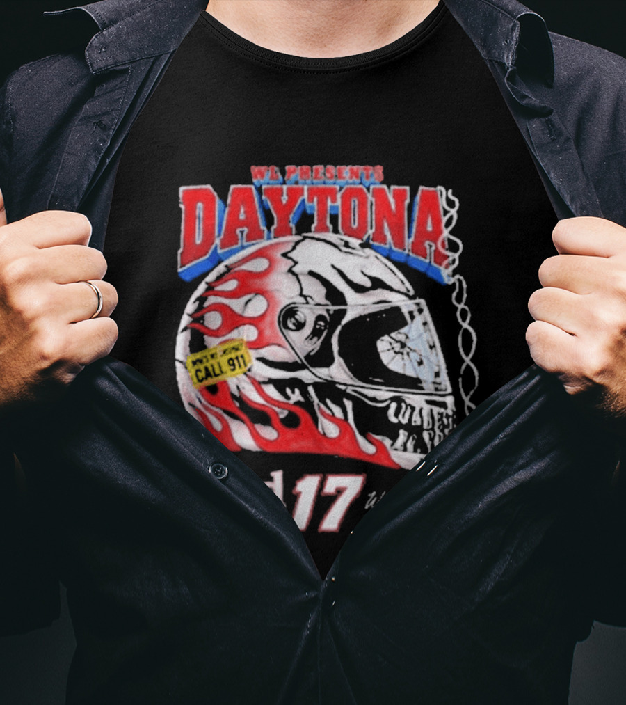 WL Present Daytona Bud King Of Beers 17 Racing Helmet Flame Design 2026 T-Shirt