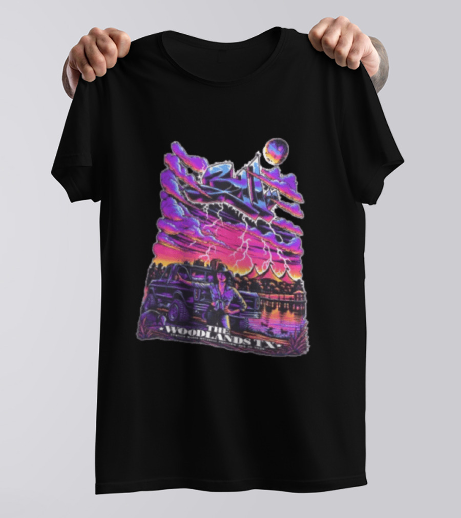 311 August 23 2026 The Cynthia Woods Mitchell Pavilion The Woodlands TX Lightning Scene T-Shirt