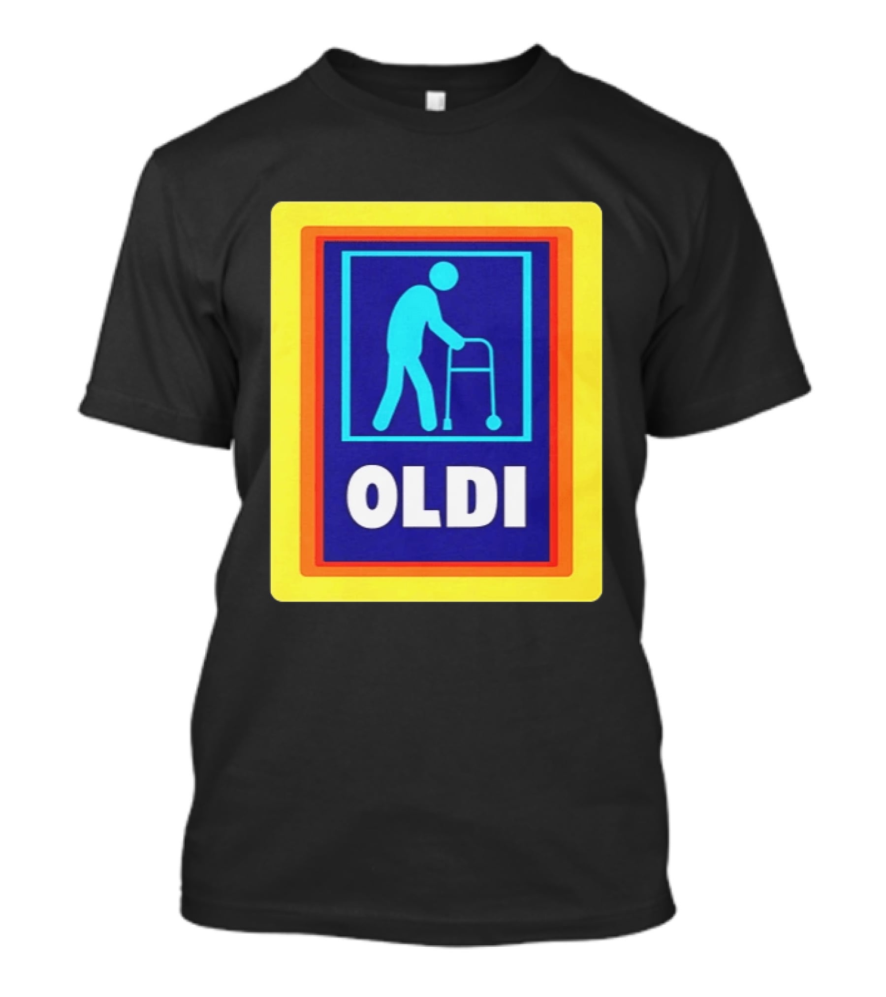 Oldi Elderly Walker Parody Aldi T-Shirt