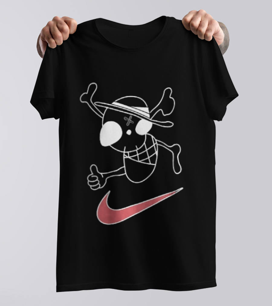 Pirate Straw Hat Skull Thumbs Up Nike T-Shirt