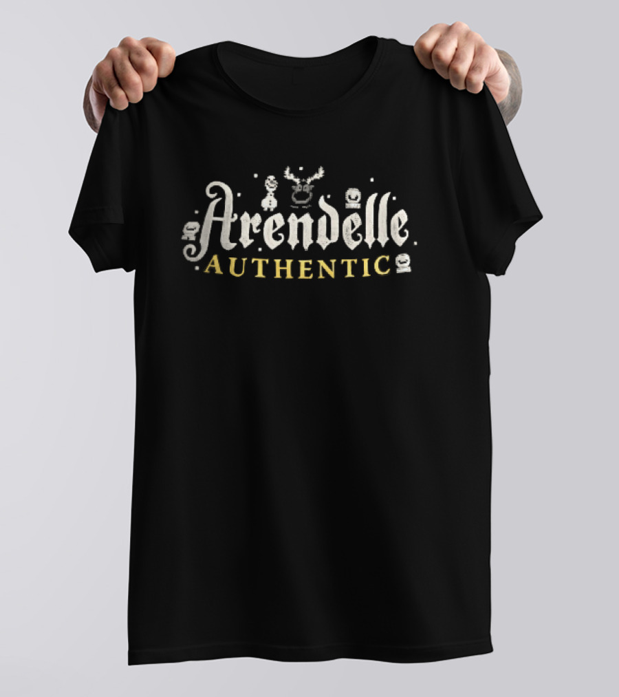 Arendelle Authentic Pixelated Snowman Reindeer Figures Snowflakes T-Shirt