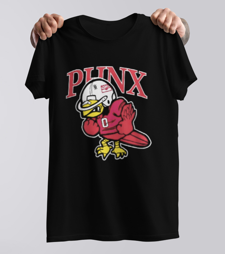 PHNX Cartoon Bird Football Helmet Jersey Arizona Cardinals T-Shirt