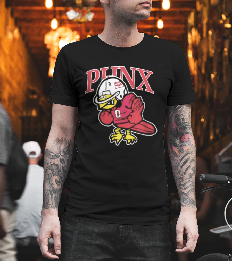 PHNX Cartoon Bird Football Helmet Jersey Arizona Cardinals T-Shirt