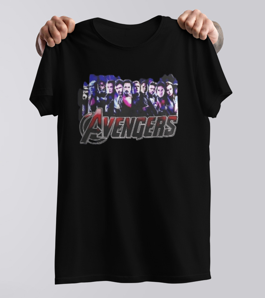 Avengers Film Superhero Cast Panels Collage T-Shirt