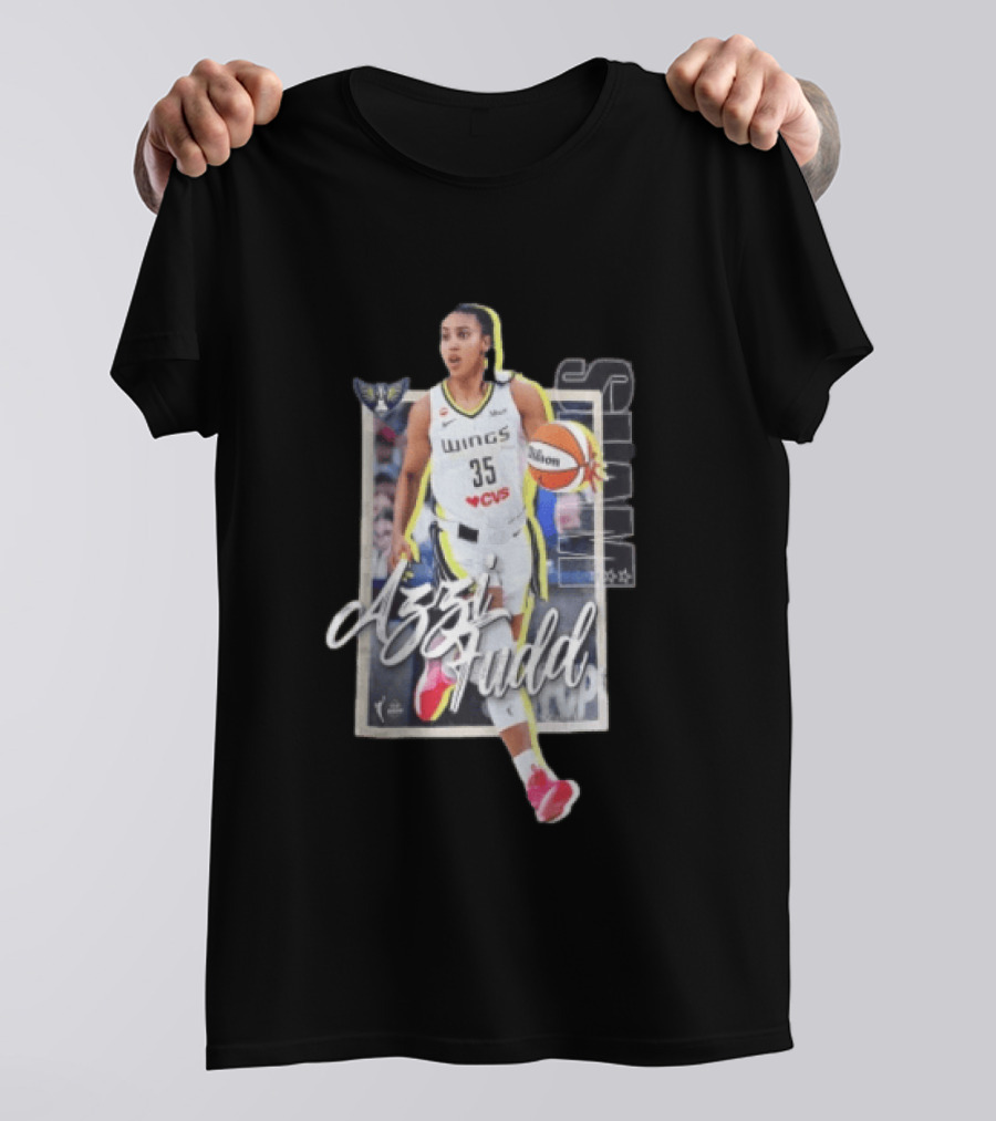 Dallas Wings Azzi Fudd 35 Basketball Player With Ball T-Shirt