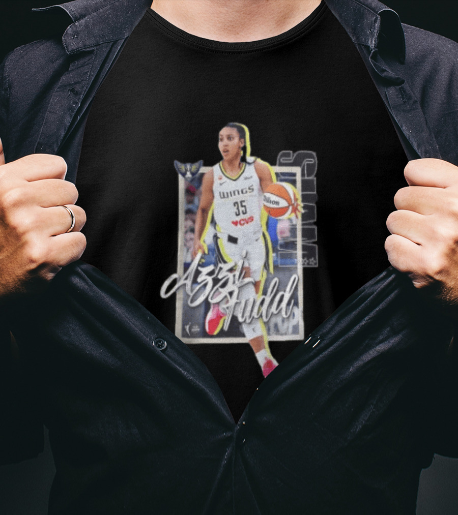 Dallas Wings Azzi Fudd 35 Basketball Player With Ball T-Shirt