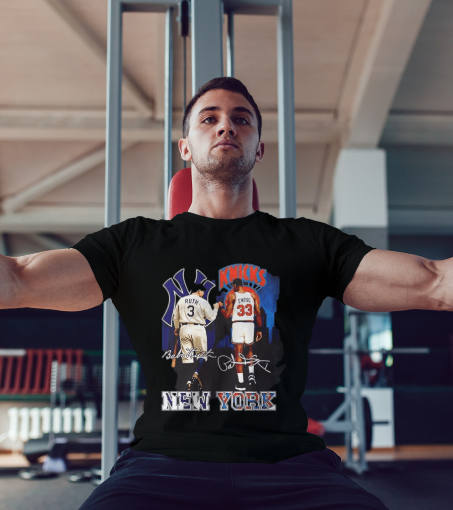 New York Ruth Ewing Yankees Knicks Legends T-Shirt