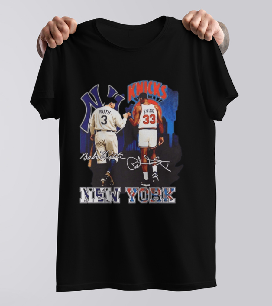 New York Ruth Ewing Yankees Knicks Legends T-Shirt