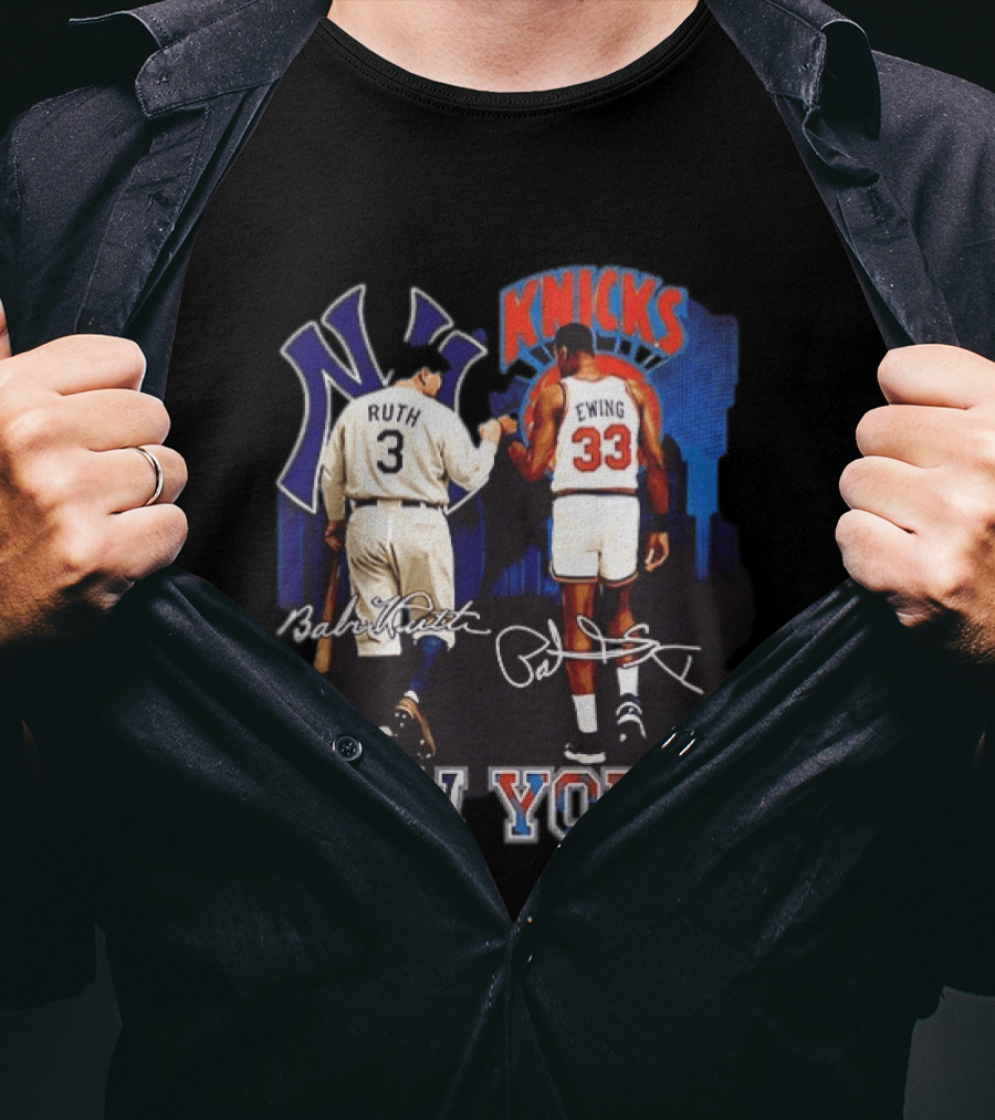 New York Ruth Ewing Yankees Knicks Legends T-Shirt