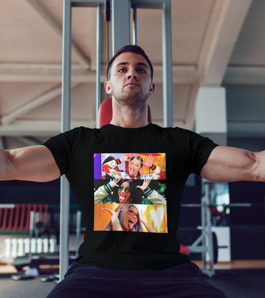 Cardi B Funny Faces Tongue Out Rapper Hip Hop Celebrity T-Shirt