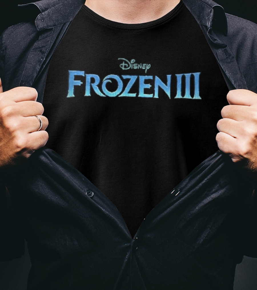 Disney Frozen III Blue Icy Franchise Black T-Shirt