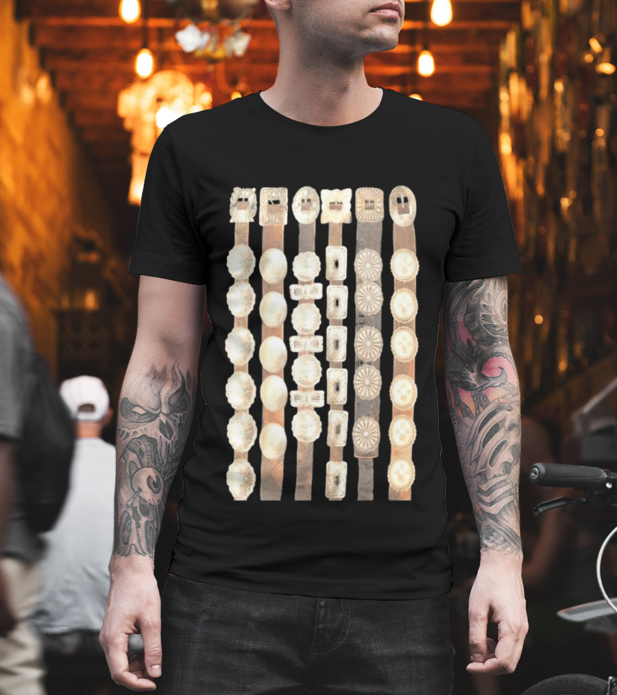 Hoshi SEVENTEEN Curtain Concho Vintage Button Straps T-Shirt