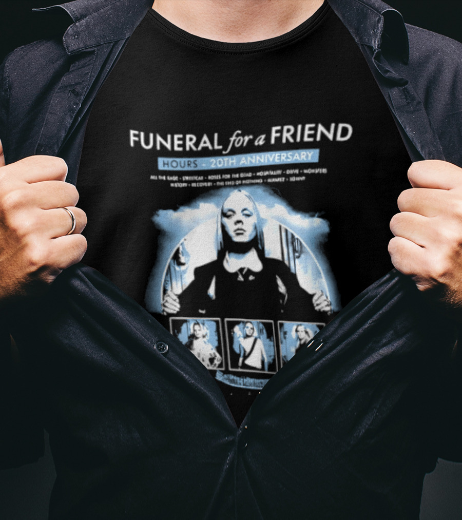 Funeral For A Friend Hours 20th Anniversary Blue Album T-Shirt