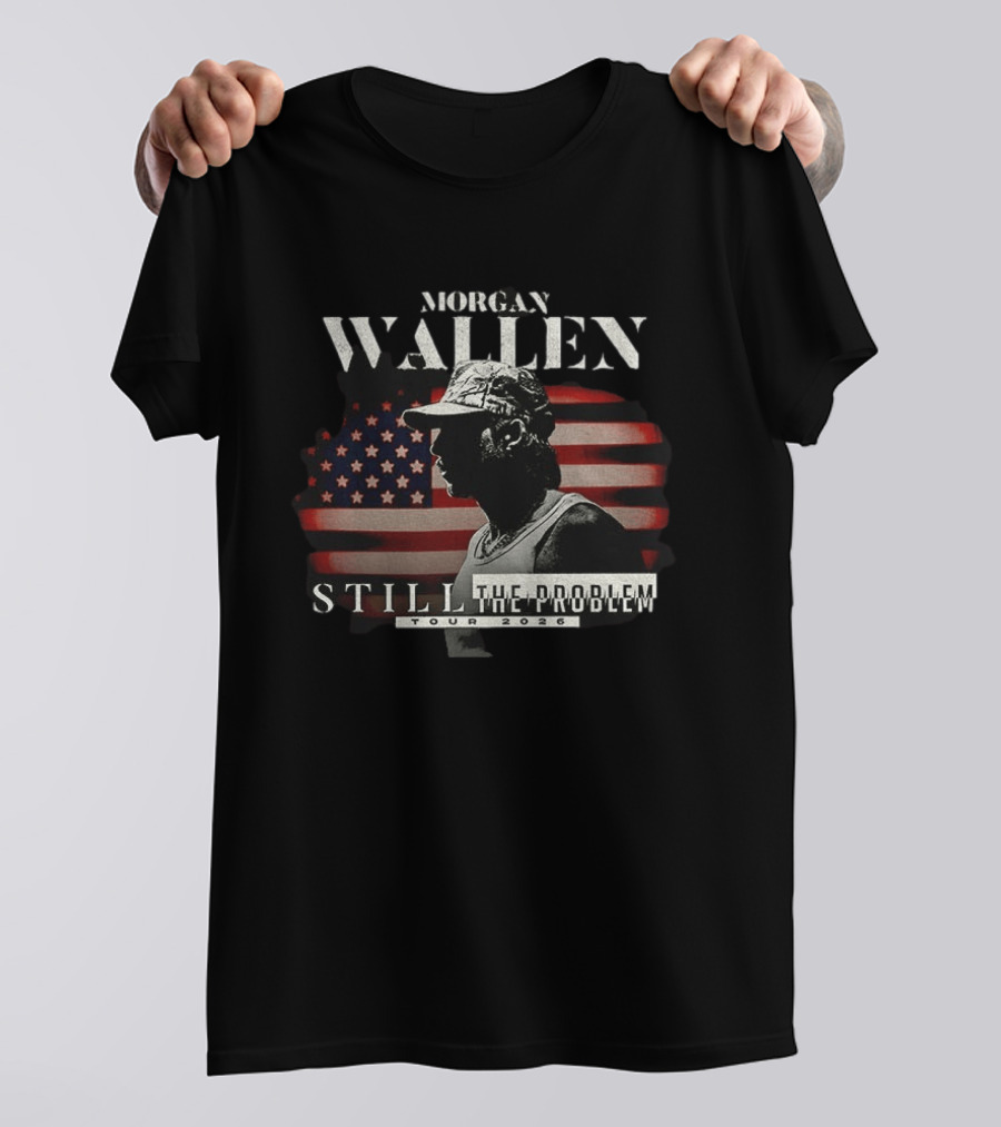 Morgan Wallen Still The Problem Tour 2026 Concert American Flag Image T-Shirt