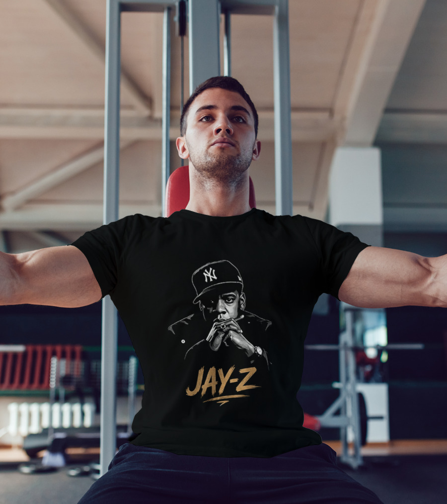 Jay Z Hip Hop Artist Featuring New York Yankees Cap T-Shirt